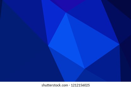 Dark BLUE vector abstract polygonal template. Modern abstract illustration with triangles. Completely new template for your banner.
