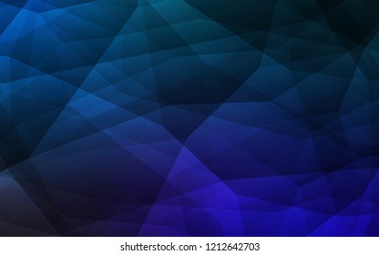 Dark BLUE vector abstract polygonal template. Colorful illustration in abstract style with triangles. A completely new design for your leaflet.