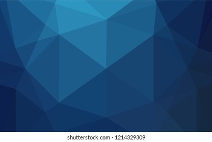 Dark BLUE vector abstract polygonal layout. Geometric illustration in Origami style with gradient.  Brand new design for your business.