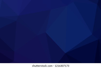 Dark BLUE vector abstract polygonal template. Colorful illustration in abstract style with gradient. Brand-new style for your business design.