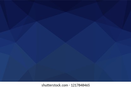 Dark BLUE vector abstract polygonal texture. Colorful abstract illustration with gradient. The elegant pattern can be used as part of a brand book.