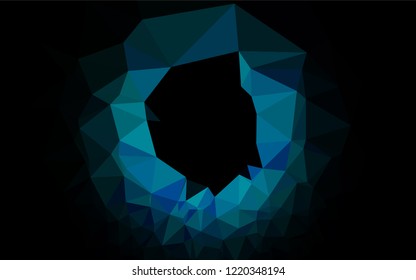 Dark BLUE vector abstract polygonal layout. A sample with polygonal shapes. The completely new template can be used for your brand book.