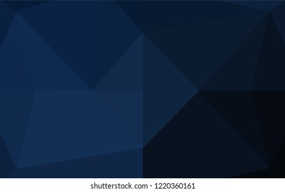 Dark BLUE vector abstract polygonal layout. Triangular geometric sample with gradient.  The completely new template can be used for your brand book.