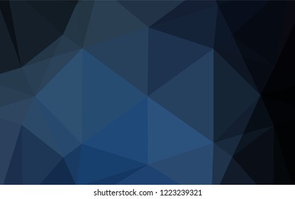 Dark BLUE vector abstract polygonal cover. Creative illustration in halftone style with gradient. A completely new design for your business.