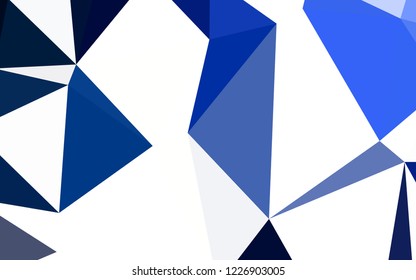 Dark BLUE vector abstract polygonal template. Triangular geometric sample with gradient.  Brand new style for your business design.