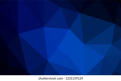 Dark BLUE vector abstract polygonal template. Creative illustration in halftone style with triangles. New template for your brand book.