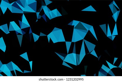 Dark BLUE vector abstract polygonal texture. Creative illustration in halftone style with gradient. Brand new design for your business.