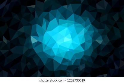 Dark BLUE vector abstract polygonal template. Glitter abstract illustration with an elegant triangles. Brand new design for your business.