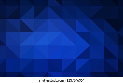 Dark BLUE vector abstract polygonal template. Glitter abstract illustration with an elegant triangles. A completely new design for your leaflet.
