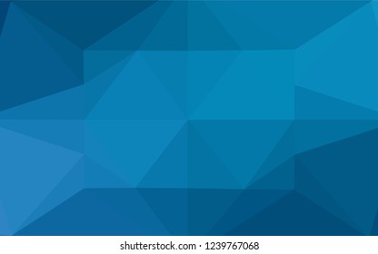 Dark BLUE vector abstract polygonal cover. Triangular geometric sample with gradient.  The elegant pattern can be used as part of a brand book.