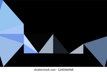 Dark BLUE vector abstract polygonal texture. Colorful abstract illustration with gradient. Triangular pattern for your business design.