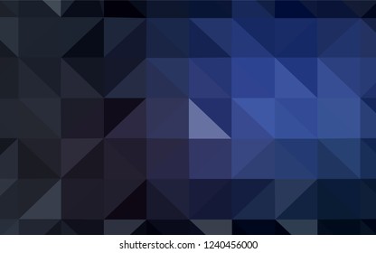 Dark BLUE vector abstract polygonal background. Colorful abstract illustration with triangles. Triangular pattern for your design.