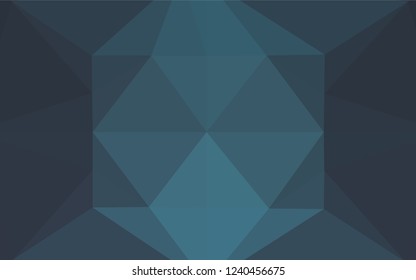 Dark BLUE vector abstract polygonal texture. Glitter abstract illustration with an elegant design. The best triangular design for your business.