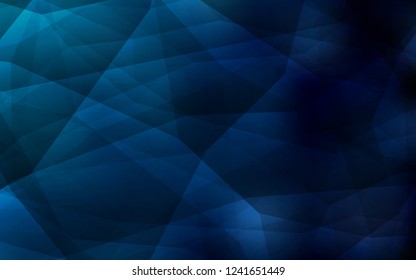 Dark BLUE vector abstract polygonal background. Creative illustration in halftone style with triangles. Triangular pattern for your design.