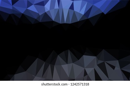 Dark BLUE vector abstract polygonal layout. Brand new colored illustration in blurry style with gradient. The best triangular design for your business.