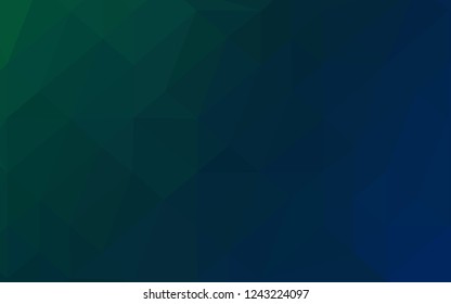 Dark BLUE vector abstract polygonal cover. A sample with polygonal shapes. Completely new design for your business.