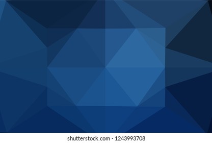 Dark BLUE vector abstract polygonal cover. Glitter abstract illustration with an elegant design. Brand new style for your business design.
