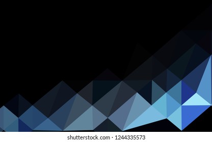 Dark BLUE vector abstract polygonal texture. Colorful illustration in abstract style with gradient. Triangular pattern for your business design.