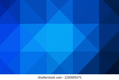 Dark BLUE vector abstract polygonal template. Creative illustration in halftone style with gradient. A completely new design for your business.
