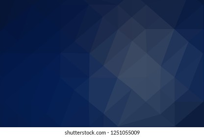 Dark BLUE vector abstract polygonal texture. Glitter abstract illustration with an elegant design. Elegant pattern for a brand book.