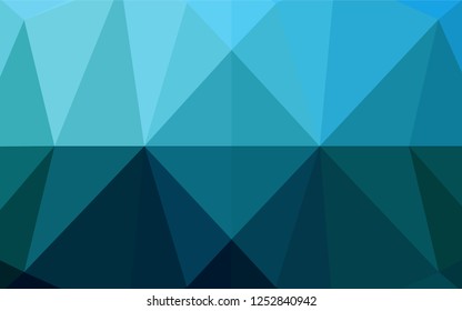 Dark BLUE vector abstract polygonal texture. Brand new colored illustration in blurry style with gradient. The best triangular design for your business.
