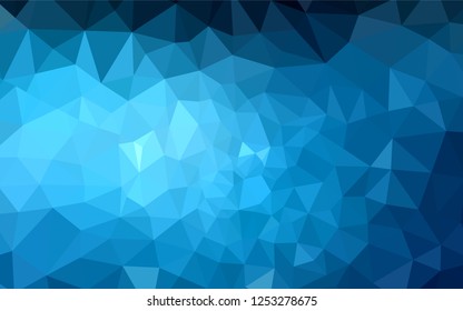 Dark BLUE vector abstract polygonal template. Colorful illustration in polygonal style with gradient. Brand new style for your business design.