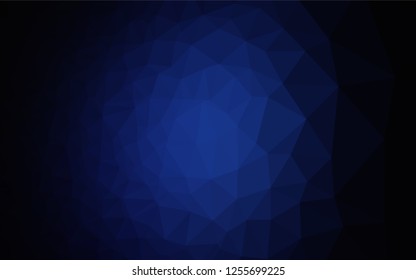 Dark BLUE vector abstract polygonal layout. Glitter abstract illustration with an elegant design. The best triangular design for your business.