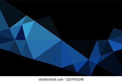 Dark BLUE vector abstract polygonal cover. Creative geometric illustration in Origami style with gradient. The elegant pattern can be used as part of a brand book.