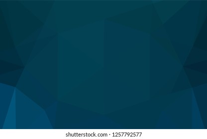 Dark BLUE vector abstract polygonal texture. Glitter abstract illustration with an elegant design. The completely new template can be used for your brand book.