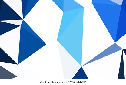 Dark BLUE vector abstract polygonal background. Glitter abstract illustration with an elegant triangles. Brand new style for your business design.