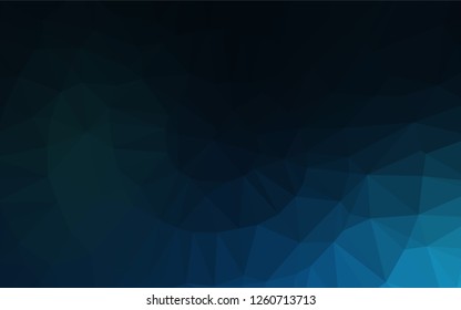 Dark BLUE vector abstract polygonal layout. Triangular geometric sample with gradient.  A completely new design for your business.