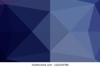 Dark BLUE vector abstract polygonal cover. Geometric illustration in Origami style with gradient.  The elegant pattern can be used as part of a brand book.