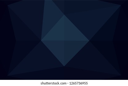 Dark BLUE vector abstract polygonal layout. Brand new colored illustration in blurry style with gradient. Triangular pattern for your business design.