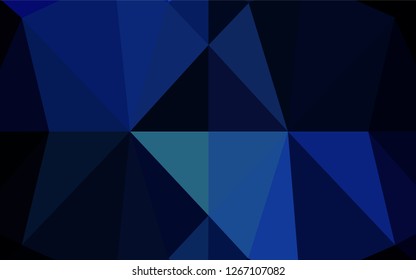 Dark BLUE vector abstract polygonal texture. Shining colored illustration in a Brand new style. A completely new template for your business design.
