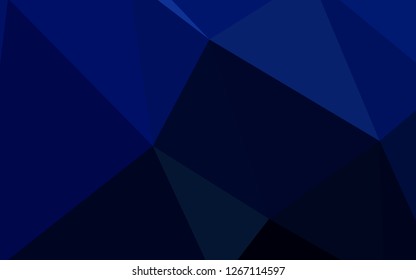 Dark BLUE vector abstract polygonal background. Elegant bright polygonal illustration with gradient. Best triangular design for your business.