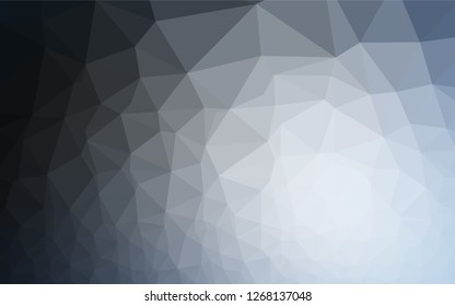 Dark BLUE vector abstract polygonal texture. Triangular geometric sample with gradient.  A completely new design for your business.