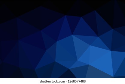 Dark BLUE vector abstract polygonal background. Geometric illustration in Origami style with gradient.  Brand new design for your business.