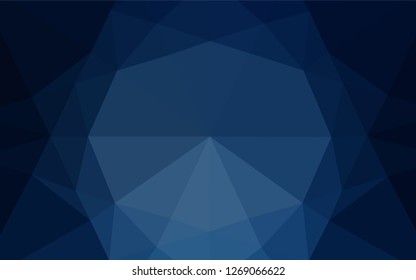 Dark BLUE vector abstract polygonal cover. Modern geometrical abstract illustration with gradient. Triangular pattern for your business design.