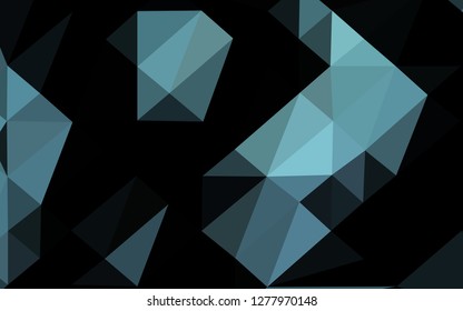 Dark BLUE vector abstract polygonal cover. Geometric illustration in Origami style with gradient. The best triangular design for your business.