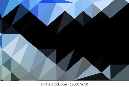 Dark BLUE vector abstract polygonal texture. Geometric illustration in Origami style with gradient. Completely new design for your business.