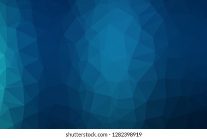 Dark BLUE vector abstract polygonal cover. Colorful illustration in Origami style with gradient.  Template for your brand book.