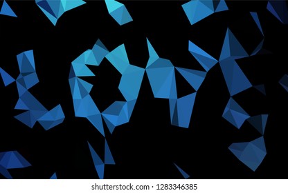 Dark BLUE vector abstract polygonal texture. A sample with polygonal shapes. The template can be used as a background for cell phones.
