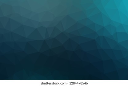 Dark BLUE vector abstract polygonal cover. Shining illustration, which consist of triangles. Completely new template for your business design.