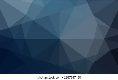 Dark BLUE vector abstract polygonal cover. A vague abstract illustration with gradient. The best triangular design for your business.