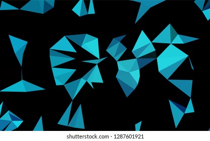 Dark BLUE vector abstract polygonal layout. Colorful illustration in abstract style with gradient. The best triangular design for your business.