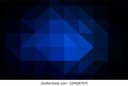 Dark BLUE vector abstract polygonal template. Colorful illustration in abstract style with triangles. Brand new style for your business design.