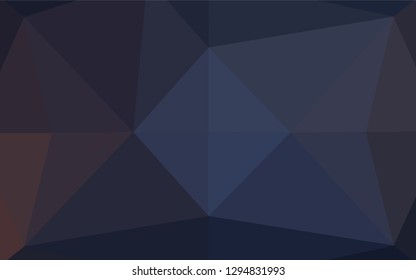 Dark BLUE vector abstract polygonal layout. Triangular geometric sample with gradient.  The template can be used as a background for cell phones.