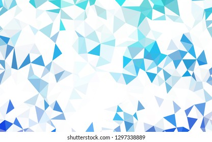Dark BLUE vector abstract polygonal pattern. Glitter abstract illustration with an elegant triangles. Template for cell phone's backgrounds.