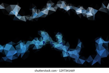Dark BLUE vector abstract polygonal layout. A vague abstract illustration with gradient. Triangular pattern for your business design.