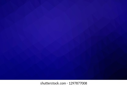 Dark BLUE vector abstract polygonal cover. Triangular geometric sample with gradient.  Polygonal design for your web site.